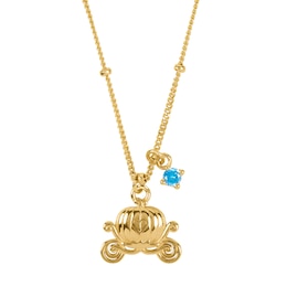 Disney Gold Plated Sterling Silver Cinderella Carriage Pendant