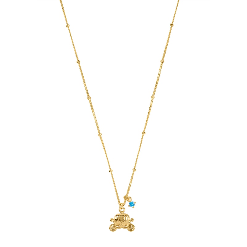 Main Image 2 of Disney Gold Plated Sterling Silver Cinderella Carriage Pendant
