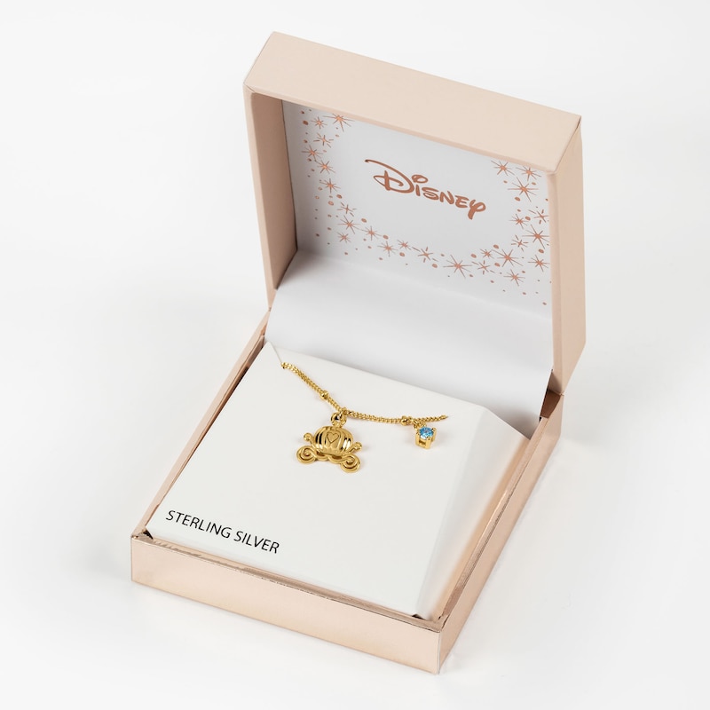 Main Image 3 of Disney Gold Plated Sterling Silver Cinderella Carriage Pendant