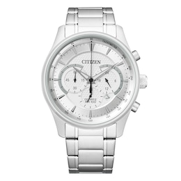 Citizen Men's Chronograph White Dial Stainless Steel Bracelet Watch