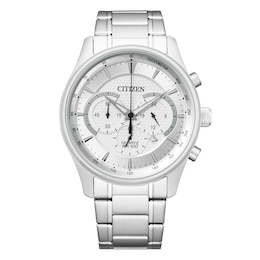 Citizen Men's Chronograph White Dial Stainless Steel Bracelet Watch