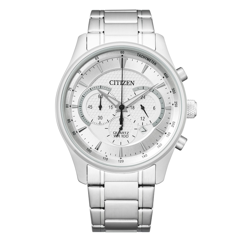 Main Image 1 of Citizen Men's Chronograph White Dial Stainless Steel Bracelet Watch