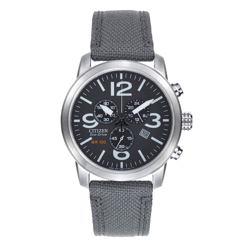 Main Image 1 of Citizen Men's Eco Drive Black Dial Grey Nylon Strap Watch