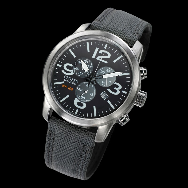 Main Image 2 of Citizen Men's Eco Drive Black Dial Grey Nylon Strap Watch