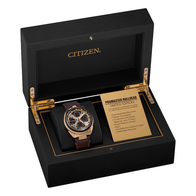 Main Image 6 of Citizen Promaster Men's Limited Edition Bullhead Racing Chronograph Eco-Drive Brown Leather Strap Watch