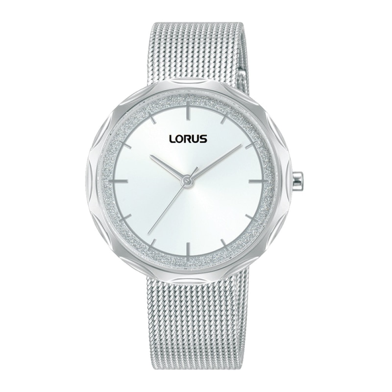 Lorus Dress Ladies' 36mm Fluted Bezel Mesh Bracelet Watch