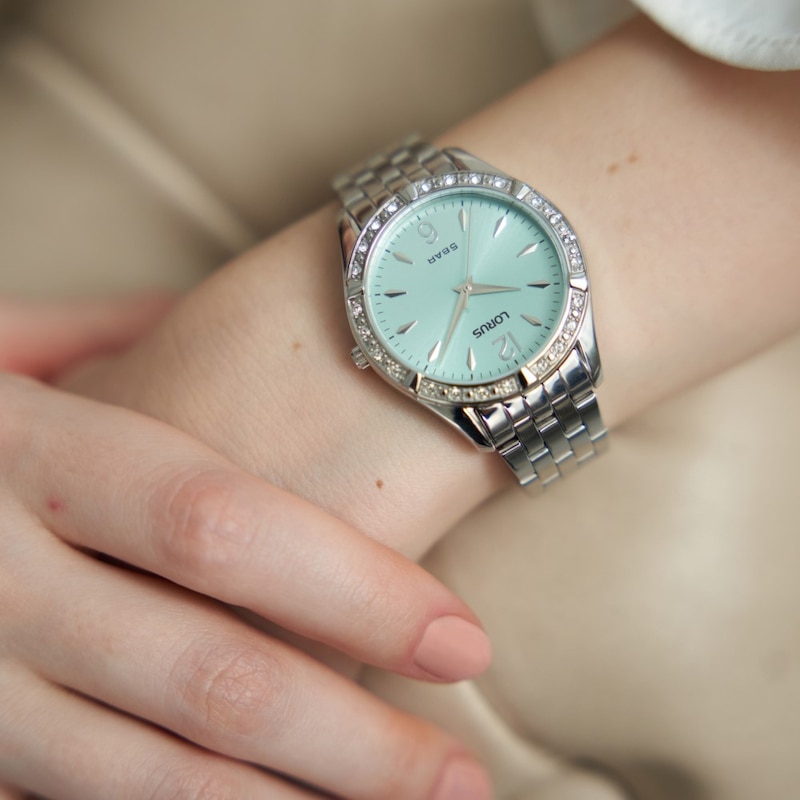 Lorus Dress Ladies' 34mm Blue Dial Stainless Steel Bracelet Watch