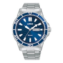 Lorus Men's 42mm Sports Blue Sunray Stainless Steel Bracelet Watch