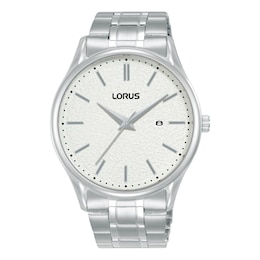 Lorus Men's 42mm White Dial Stainless Steel Bracelet Watch