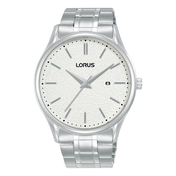 Lorus Men's 42mm White Dial Stainless Steel Bracelet Watch