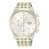 Thumbnail Image 1 of Lorus Men's 43mm White Dial Chronograph Two Tone Stainless Steel Bracelet Watch