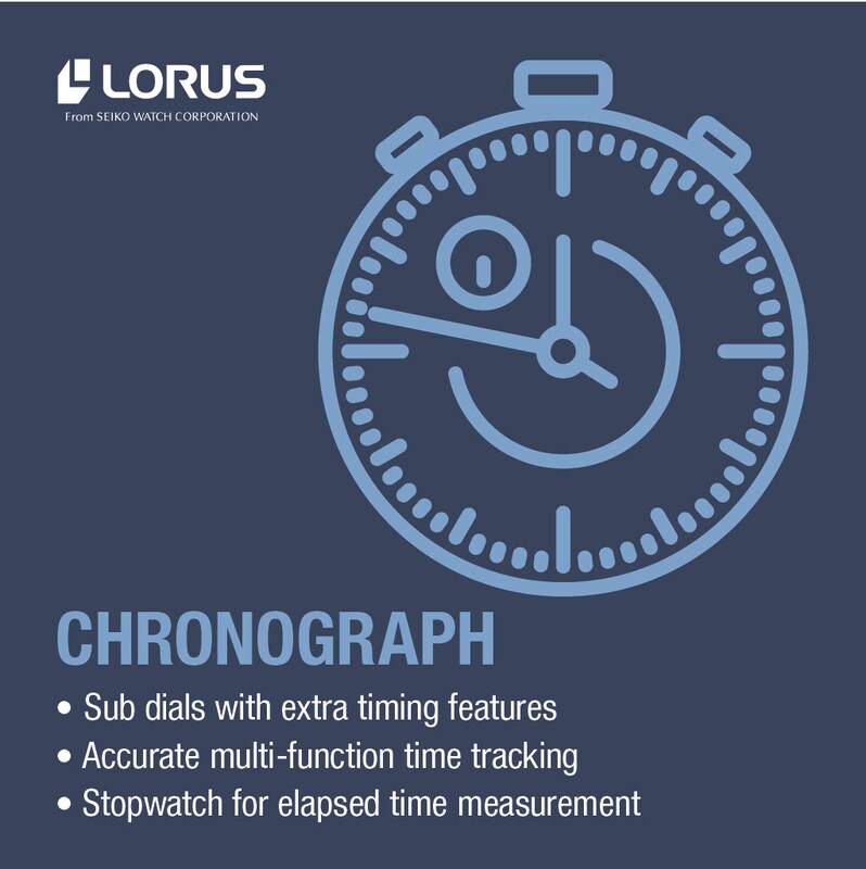 Main Image 3 of Lorus Men's Blue Chronograph Dial Stainless Steel Bracelet Watch