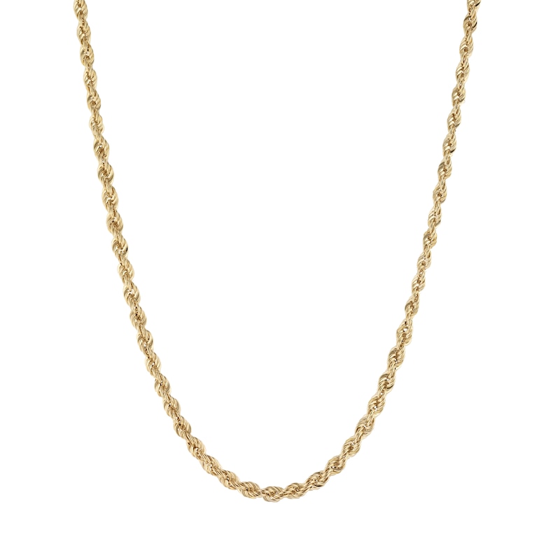 Main Image 1 of 9ct Yellow Gold 18" Dainty Rope Chain