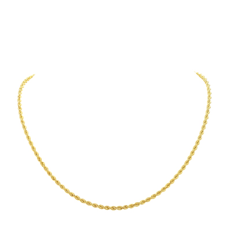 Main Image 4 of 9ct Yellow Gold 20" Rope Chain