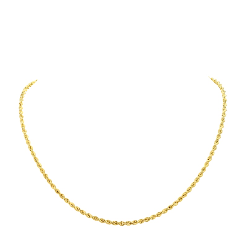 9ct Yellow Gold 20 Inch Rope Chain