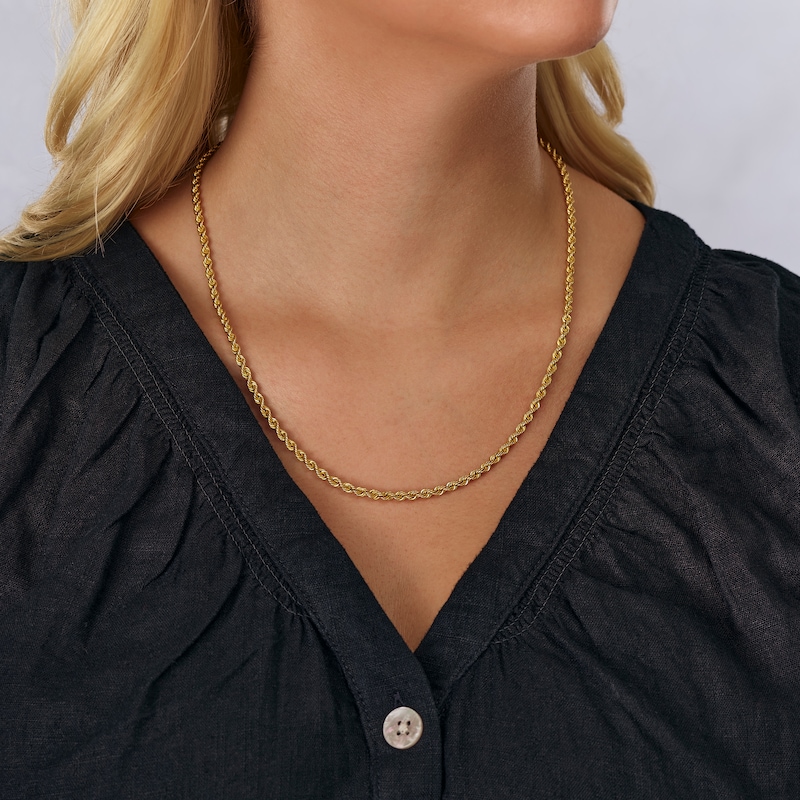 Main Image 5 of 9ct Yellow Gold 20" Rope Chain