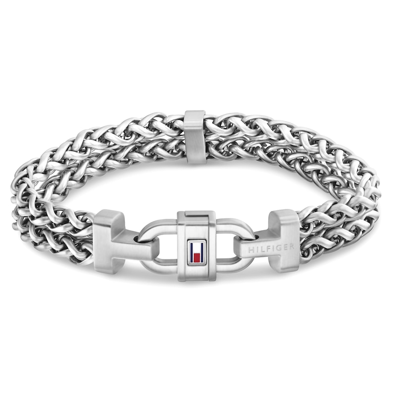 Tommy Hilfiger Men's Stainless Steel Logo Double Chain Bracelet