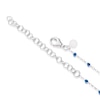 Thumbnail Image 3 of Sterling Silver Blue Bead Mini T-Bar Pendant Choker Necklace
