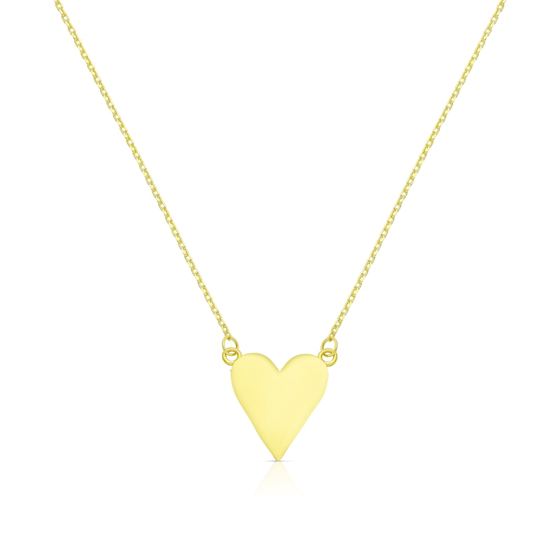 9ct Yellow Gold Heart Pendant Necklace | H.Samuel