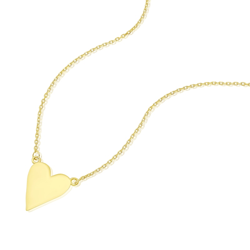 9ct Yellow Gold Heart Pendant Necklace