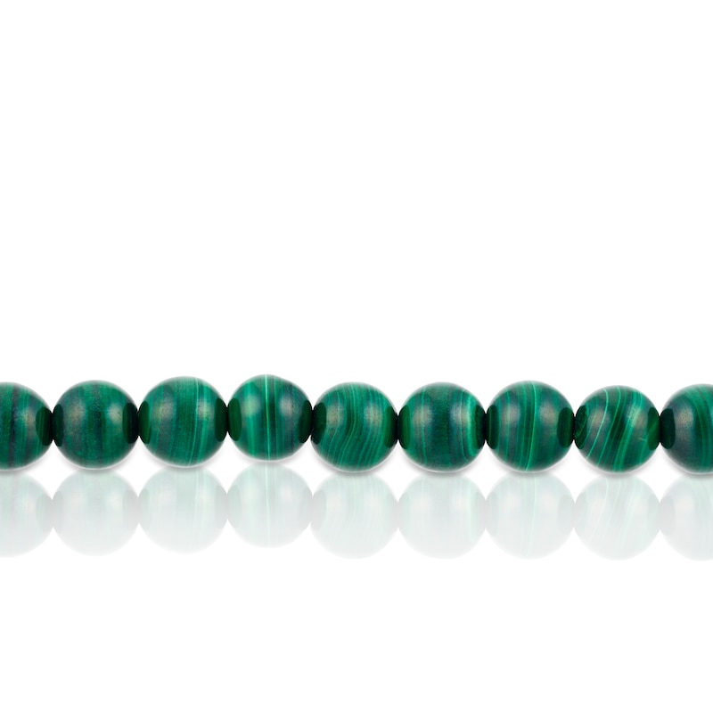 Main Image 2 of Sterling Silver Malachite Beaded T-Bar Bracelet