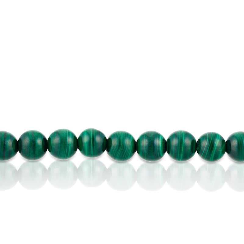 Sterling Silver Malachite Beaded T-Bar Bracelet