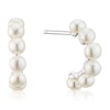 Thumbnail Image 1 of Sterling Silver Cultured Freshwater Pearl Bubble Half Hoop Earrings