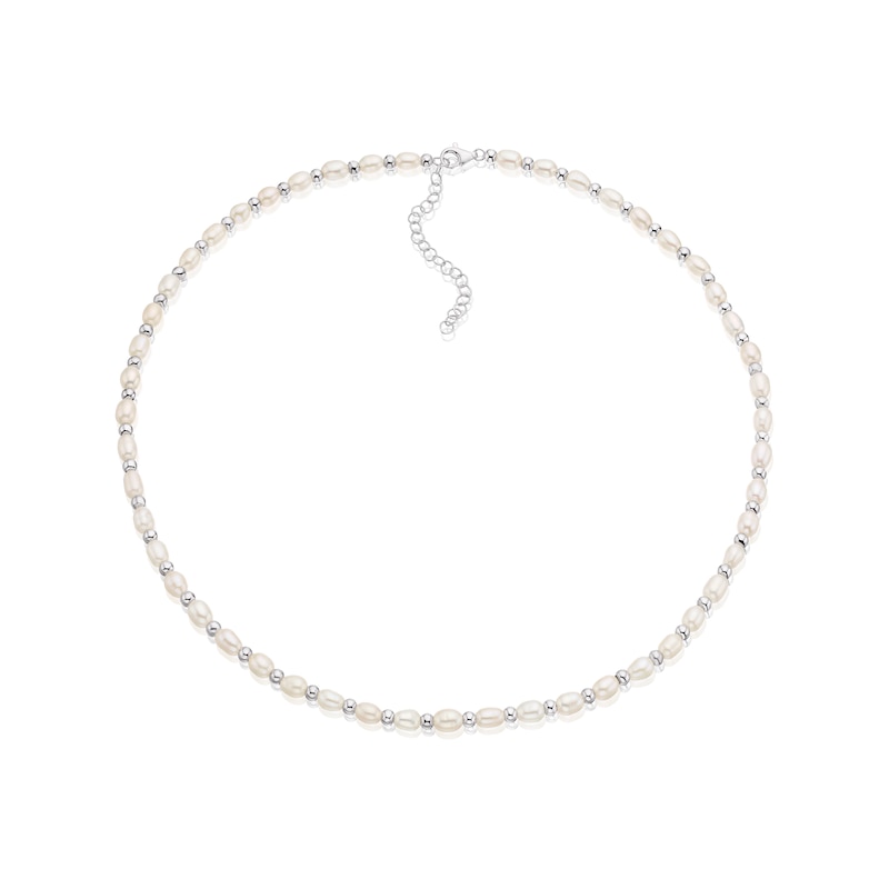 Main Image 2 of Sterling Silver Cultured Freshwater Pearl Beaded Necklace