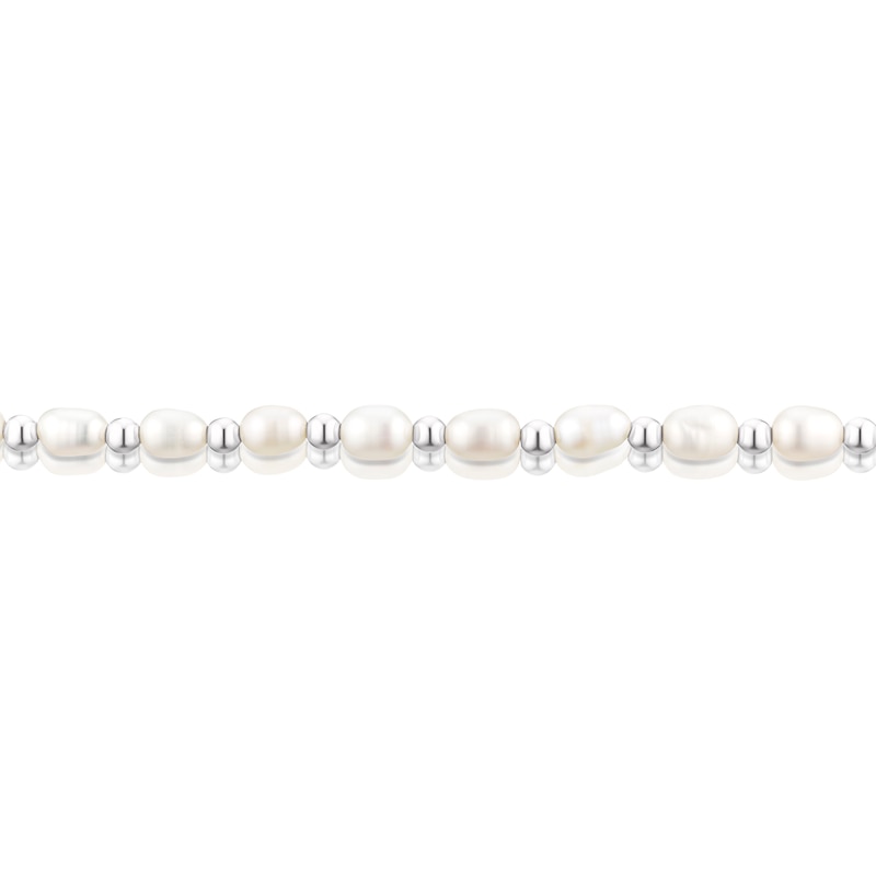 Main Image 2 of Sterling Silver Beaded Cultured Freshwater Pearl Bracelet
