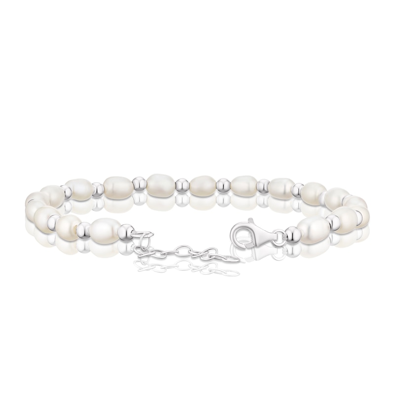 Main Image 3 of Sterling Silver Beaded Cultured Freshwater Pearl Bracelet
