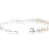 Thumbnail Image 2 of Sterling Silver Cultured Freshwater Pearl Paperclip Chain Bracelet