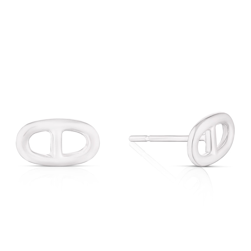 Main Image 1 of Sterling Silver Anchor Link Stud Earrings