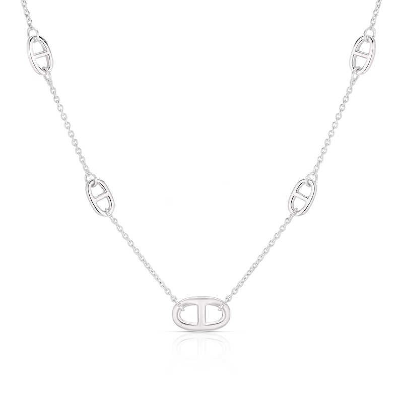 Main Image 1 of Sterling Silver Anchor Trace Pendant Necklace