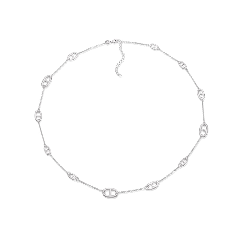 Main Image 2 of Sterling Silver Anchor Trace Pendant Necklace
