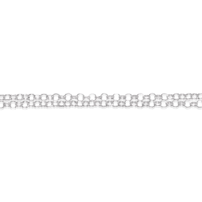 Main Image 2 of Sterling Silver Graduated Anchor Double Row T-Bar Chain Bracelet
