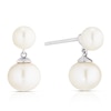 Thumbnail Image 1 of Sterling Silver Double Cultured Freshwater Pearl Drop Earrings