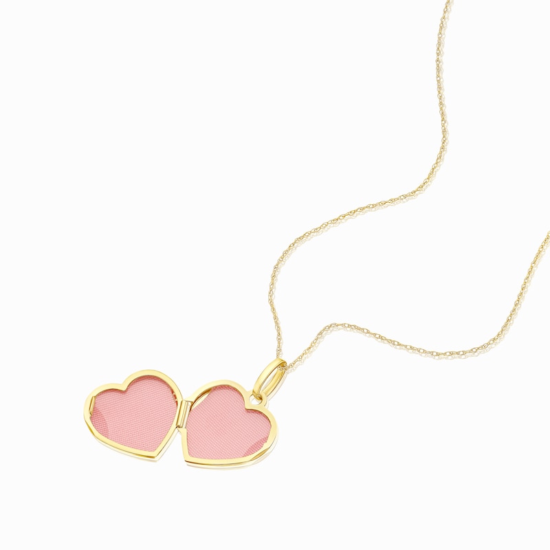 Main Image 2 of 9ct Yellow Gold Heart Beaded Detail Heart Locket