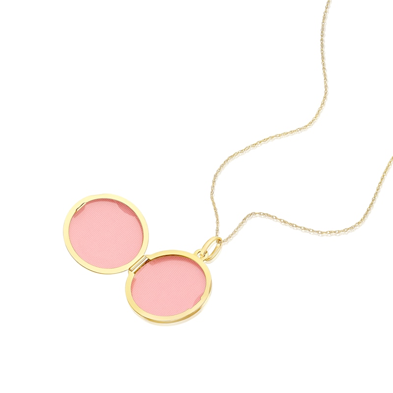 Main Image 2 of 9ct Yellow Gold Beaded Detail Circle Locket