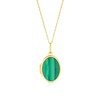Thumbnail Image 1 of 9ct Yellow Gold Malachite Oval Locket