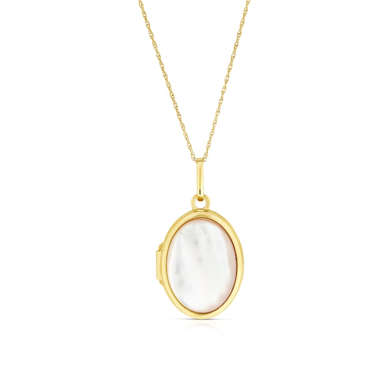 9ct Yellow Gold Mother Of Pearl Oval Locket