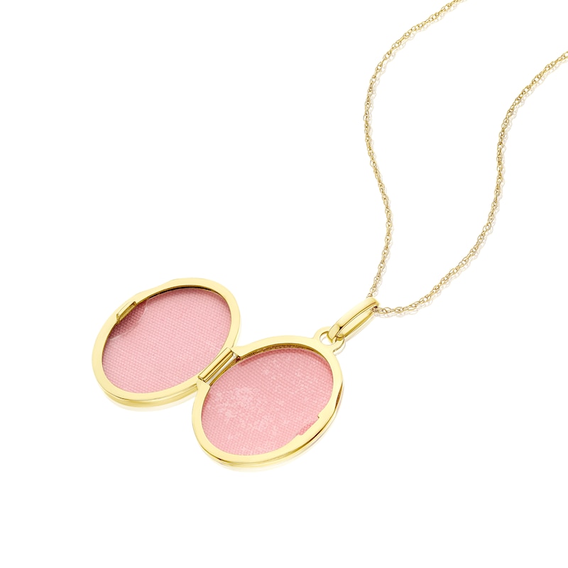Main Image 2 of 9ct Yellow Gold Mother Of Pearl Oval Locket