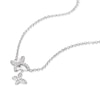 Thumbnail Image 1 of Children's Sterling Silver Cubic Zirconia Double Butterfly Charm Necklace