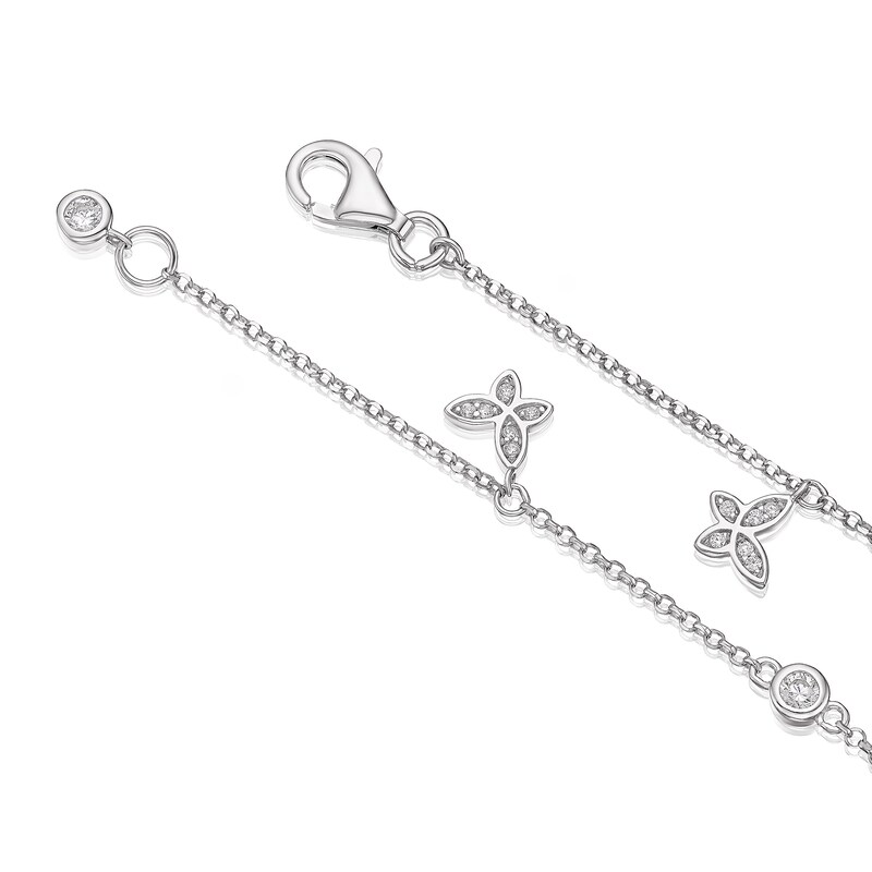 Children's Sterling Silver Cubic Zirconia Butterfly Charm Bracelet H