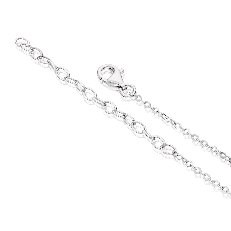 Main Image 3 of Sterling Silver Small Cubic Zirconia Padlock Pendant Necklace