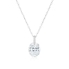 Thumbnail Image 0 of Sterling Silver Large Floating Cubic Zirconia Pendant Necklace