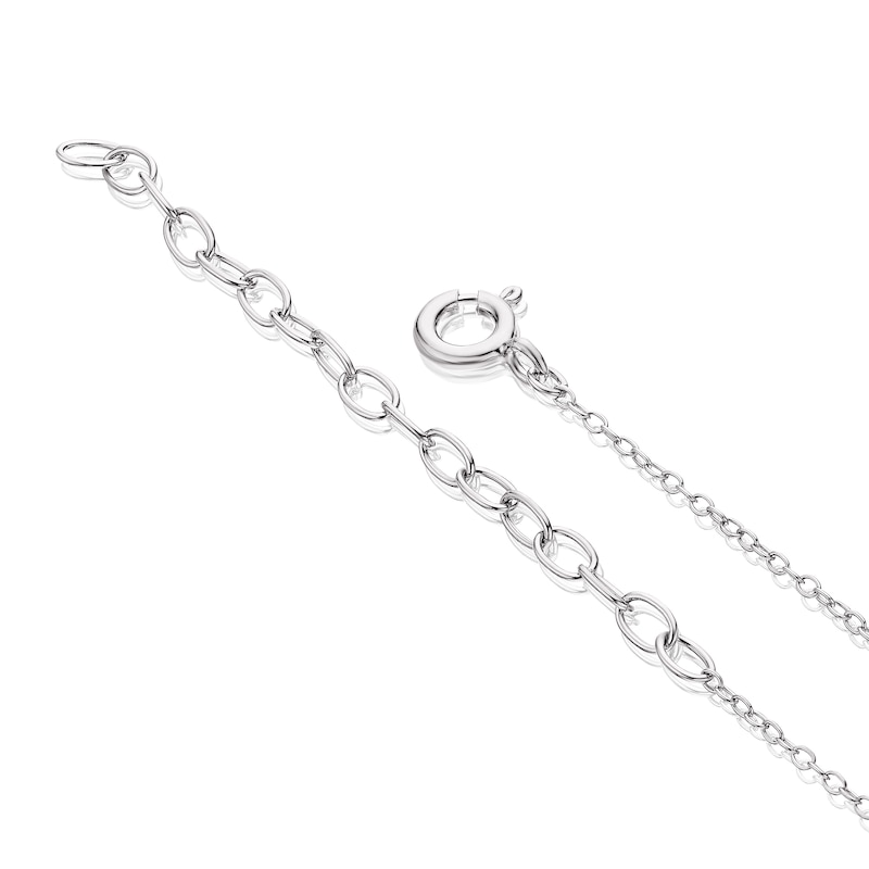 Sterling Silver Large Floating Cubic Zirconia Pendant Necklace