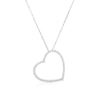 Thumbnail Image 1 of Sterling Silver Large Cubic Zirconia Open Heart Pendant Necklace