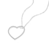 Thumbnail Image 2 of Sterling Silver Large Cubic Zirconia Open Heart Pendant Necklace