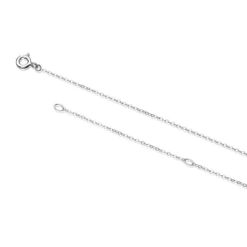 Main Image 3 of Sterling Silver Large Cubic Zirconia Open Heart Pendant Necklace