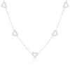Thumbnail Image 1 of Sterling Silver Cubic Zirconia Heart Station Trace Necklace